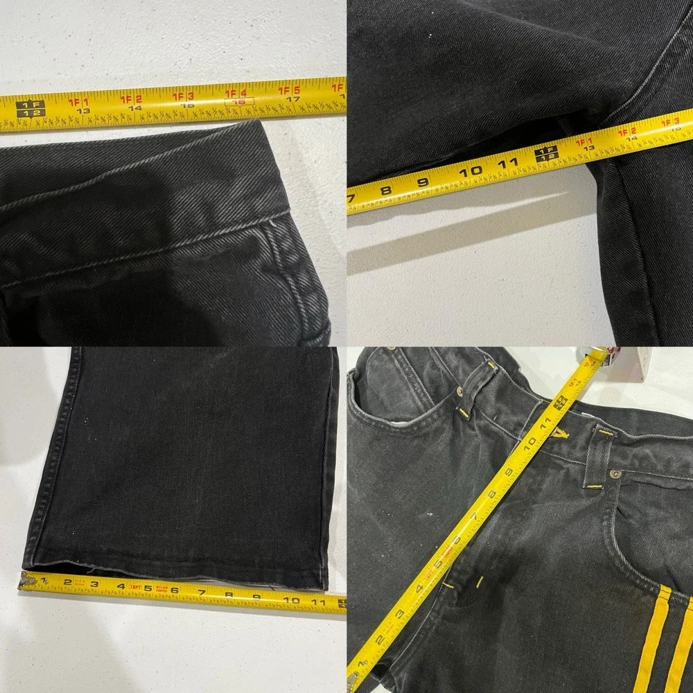 Vintage Y2K Ice Pole Jean Shorts Embroidered Mens 32 Baggy Wide Leg JNCO Style